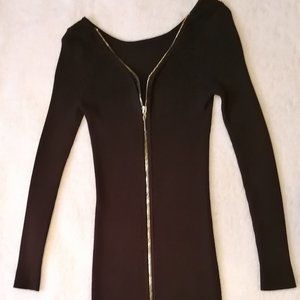 Dynamite olive green zip-up body con midi dress